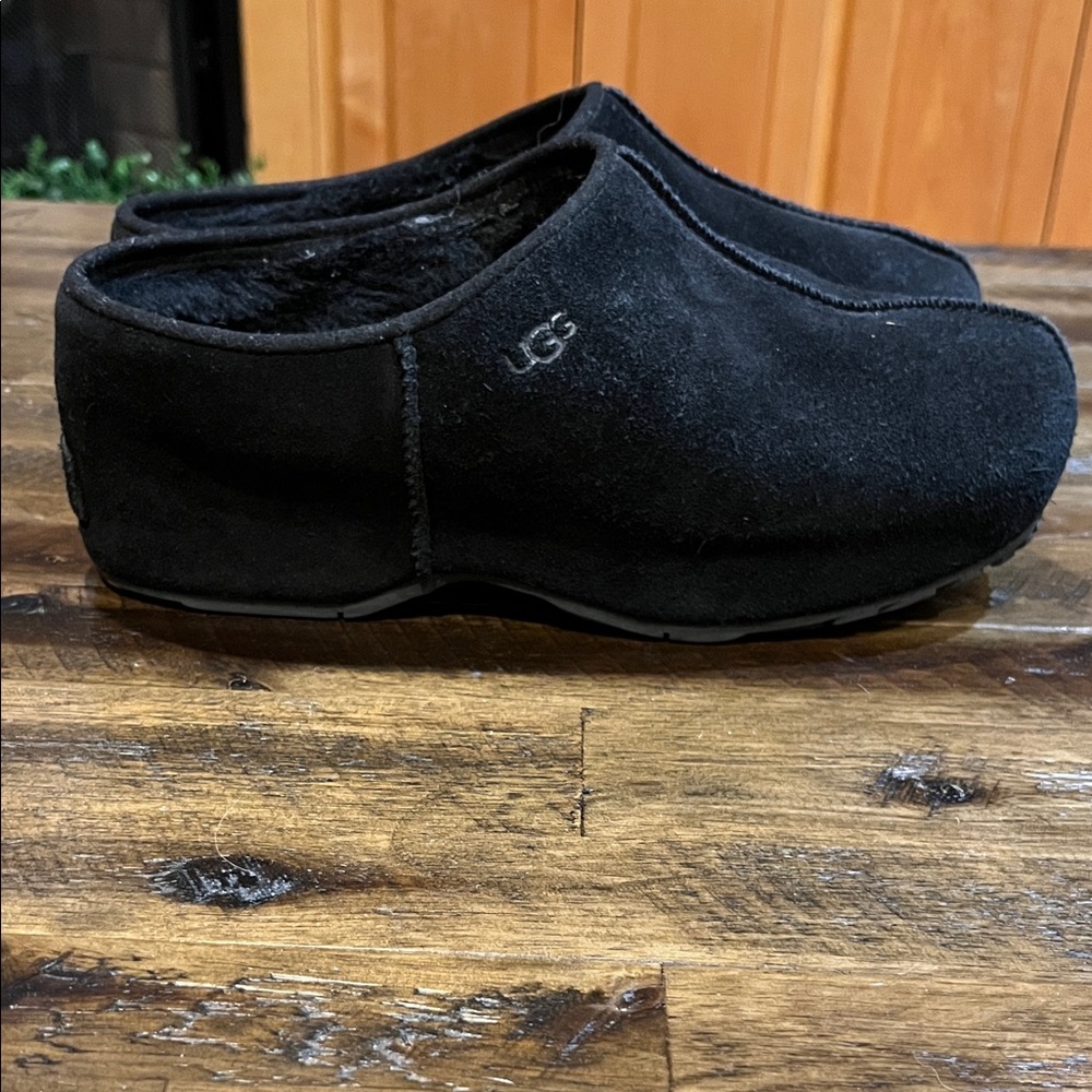 UGG Black Suede Slip-On Mule